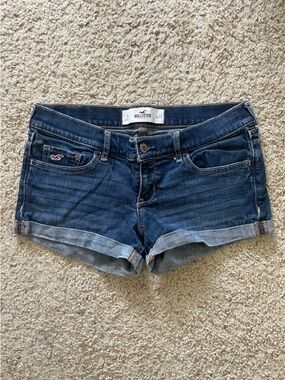 Hollister Dark Wash Rolled Hem Denim Shorts